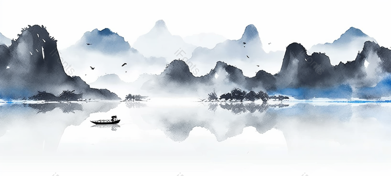 水彩风格水墨风山水背景图,插画/手绘图,插画/手绘图库,插画/手绘图下载,插画/手绘